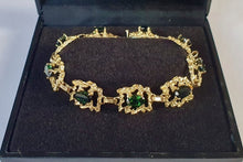 Load image into Gallery viewer, A 1960s 18 Carat Gold & 6.4 Carat Green Tourmaline Bracelet
