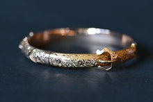 Load image into Gallery viewer, Edwardian (1907) 9 Ct Two Tone Gold Buckle Bangle
