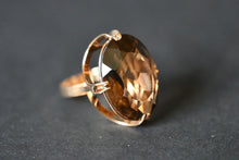 Load image into Gallery viewer, An Early 1970s 9 Carat Gold &amp; Smoky Quartz Ring
