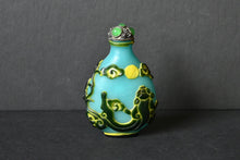 Load image into Gallery viewer, A Qing Peking Glass Shou, Bats, and Chilong Snuff Bottle
