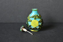 Load image into Gallery viewer, A Qing Peking Glass Shou, Bats, and Chilong Snuff Bottle
