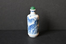 Load image into Gallery viewer, Early 20th Century Qing Blue &amp; White Horses Snuff Bottle
