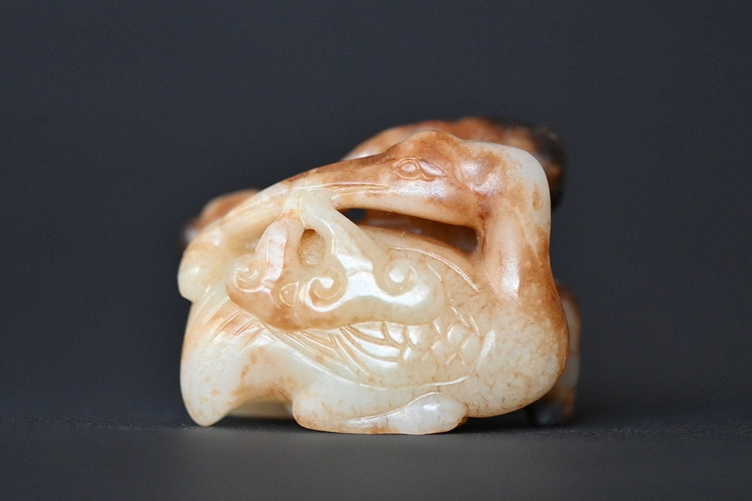 Ming Dynasty Deer, Crane, & Lingzhi 'Longevity' Jade Figural Group