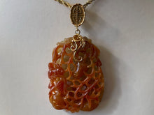 Load image into Gallery viewer, A Qing Dynasty, Squirrel and Grapes Jadeite Pendant
