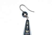 Load image into Gallery viewer, A Late Victorian Pair of Piqué Inlaid Drop Earrings
