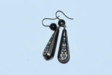 Load image into Gallery viewer, A Late Victorian Pair of Piqué Inlaid Drop Earrings
