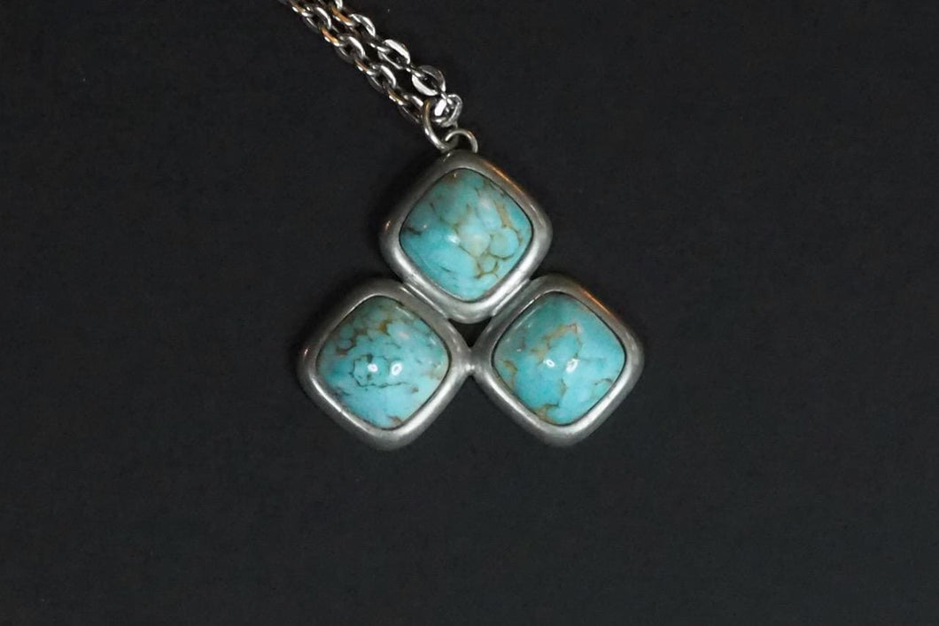 Danish Jørgen Jenson 1960s Faux Turquoise Pendant