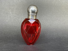 Load image into Gallery viewer, Charles May Ruby Glass &amp; Sterling Silver Scent Bottle (dated 1889)
