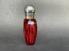 Load image into Gallery viewer, Charles May Ruby Glass &amp; Sterling Silver Scent Bottle (dated 1889)
