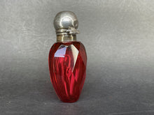 Load image into Gallery viewer, Charles May Ruby Glass &amp; Sterling Silver Scent Bottle (dated 1889)
