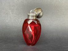 Load image into Gallery viewer, Charles May Ruby Glass &amp; Sterling Silver Scent Bottle (dated 1889)
