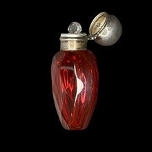 Load image into Gallery viewer, Charles May Ruby Glass &amp; Sterling Silver Scent Bottle (dated 1889)
