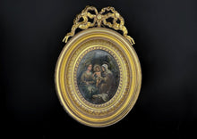 Load image into Gallery viewer, Victorian Oil on Copper Miniature, &#39;Jesus with Mary &amp; St. Anne&#39;
