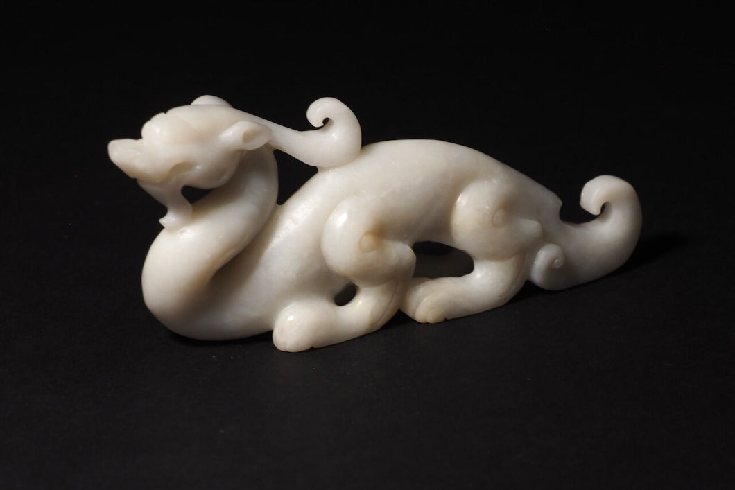 Qing Dynasty Jade Chilong Brush Rest