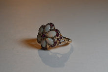 Load image into Gallery viewer, Estate / Vintage 9 Carat Gold, Ruby &amp; Opal Cocktail Ring
