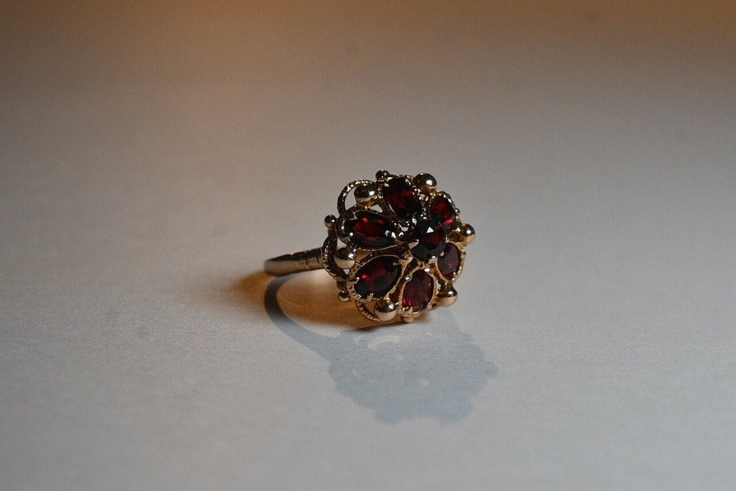 Estate / Vintage 9 Carat Garnet Cluster Ring