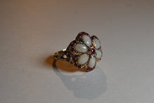 Load image into Gallery viewer, Estate / Vintage 9 Carat Gold, Ruby &amp; Opal Cocktail Ring
