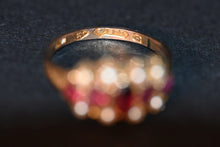 Load image into Gallery viewer, Victorian 9 Carat Gold Rhodolite &amp; Pearl Ring
