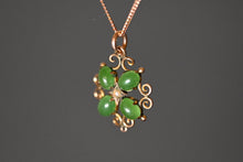 Load image into Gallery viewer, Antique 9 Carat Gold Chrysoprase Clover Pendant
