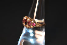 Load image into Gallery viewer, Victorian 9 Carat Gold Rhodolite &amp; Pearl Ring
