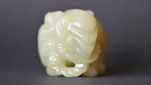 Load image into Gallery viewer, Turn of Century, Late Qing Monkey on Elephant Jade Handling Piece
