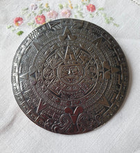 Load image into Gallery viewer, Vintage, Mexican Sterling Silver Aztec Calendar Pendant-Brooch
