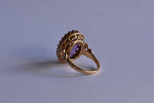 Load image into Gallery viewer, A Classic 1970s (1974) Amethyst Love Motif Cocktail Ring
