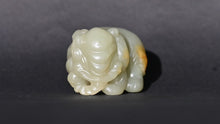 Load image into Gallery viewer, Turn of Century, Late Qing Monkey on Elephant Jade Handling Piece
