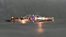 Load image into Gallery viewer, An Edwardian 9 Carat Rose Gold &amp; Amethyst Hinged Bangle (1907)
