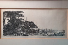 Load image into Gallery viewer, A Rie (Hendrika) de Boer Etching of Rembrandt&#39;s Landscape with a Cottage and a Large Tree
