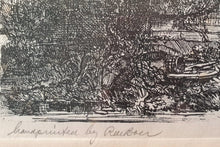 Load image into Gallery viewer, A Rie (Hendrika) de Boer Etching of Rembrandt&#39;s Landscape with a Cottage and a Large Tree
