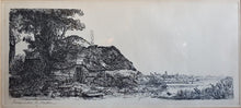 Load image into Gallery viewer, A Rie (Hendrika) de Boer Etching of Rembrandt&#39;s Landscape with a Cottage and a Large Tree
