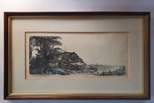 Load image into Gallery viewer, A Rie (Hendrika) de Boer Etching of Rembrandt&#39;s Landscape with a Cottage and a Large Tree
