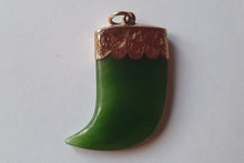 Load image into Gallery viewer, Victorian 9 Carat Gold Whale&#39;s Tooth (Rei Niho) Pounamu Pendant
