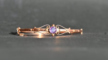 Load image into Gallery viewer, An Edwardian 9 Carat Rose Gold &amp; Amethyst Hinged Bangle (1907)
