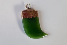 Load image into Gallery viewer, Victorian 9 Carat Gold Whale&#39;s Tooth (Rei Niho) Pounamu Pendant
