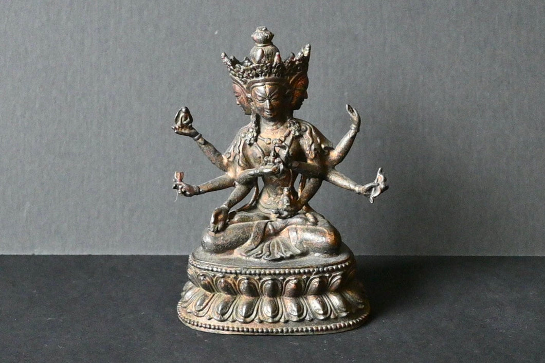 An Early to Mid 1800s Sino-Tibetan Bronze 'Ushnishavijaya' Buddhist Deity